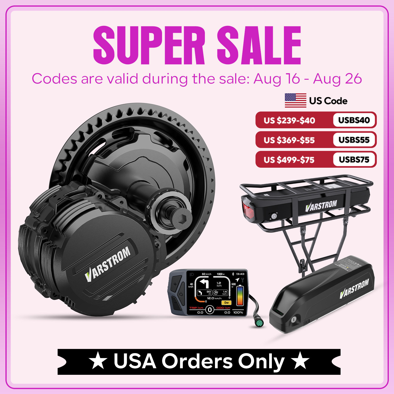 High Torque Brushless Mid Motor Kit - Varstrom TSDZ2B TSDZ8 TSDZ16 Orta Tahrik