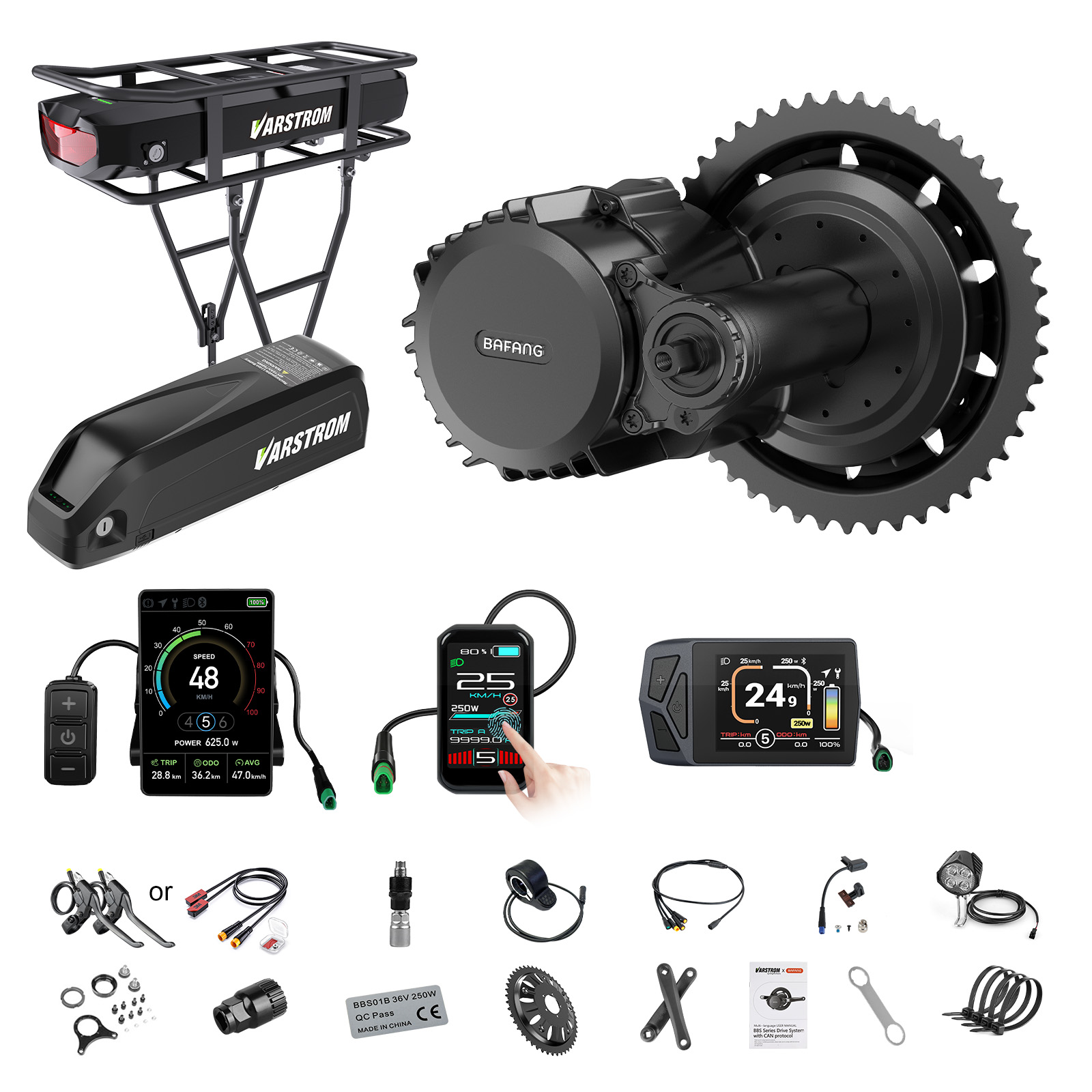 Torque Sensor Mid Drive Motor Kit - [ABD Gönderimi] Bafang Motor 750W 48V
