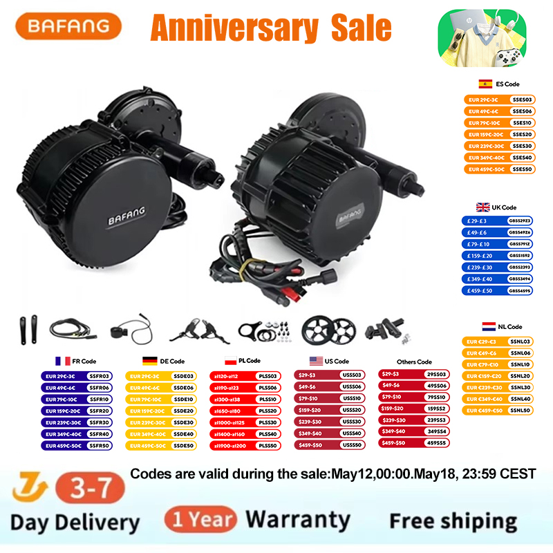 Side Hung Mid Drive Motor Kit - Bafang BBSHD 1000W 48V 68mm Orta