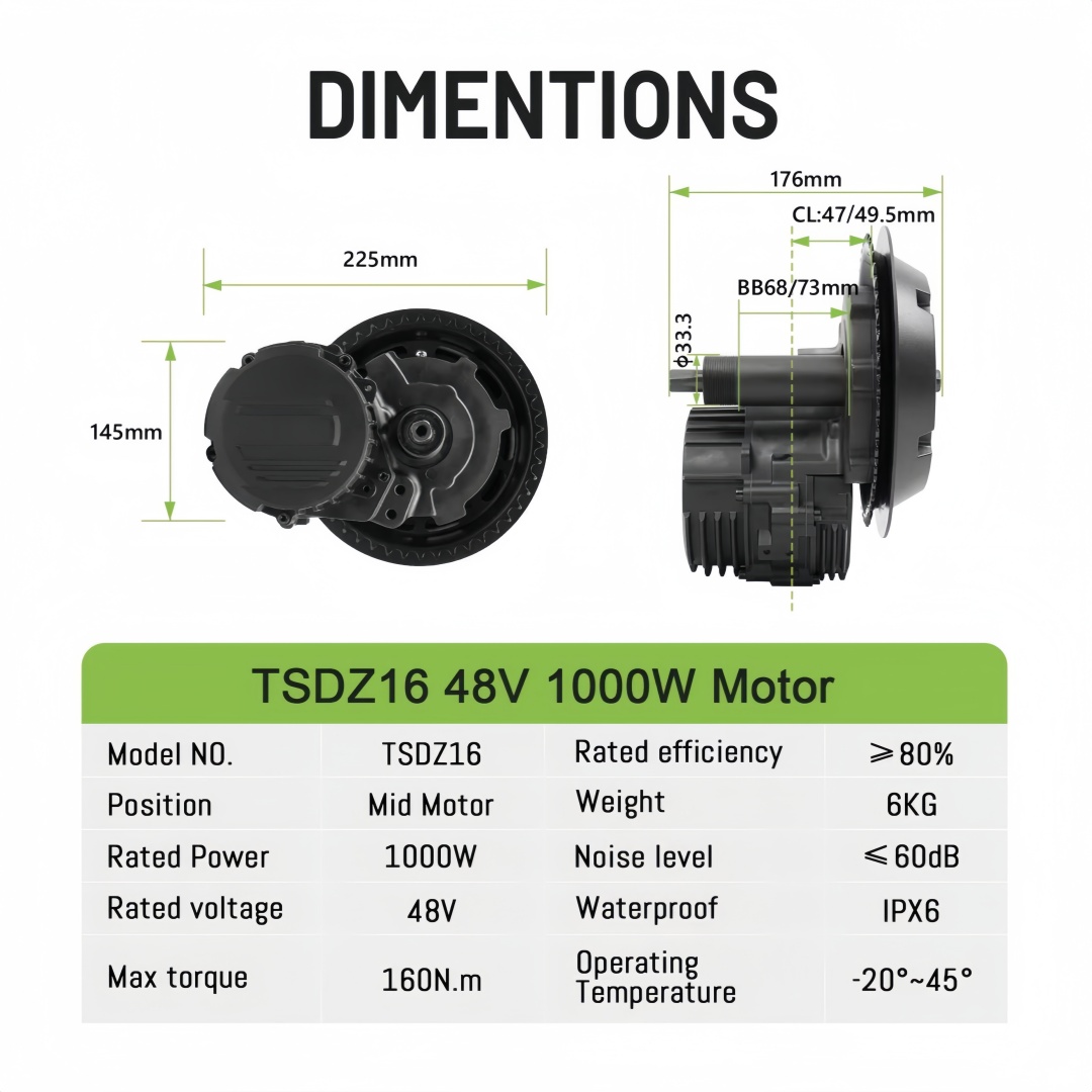 TONGSHENG TSDZ16 48V 1000W Ele - Mid Drive Conversion Kit 1000W incelemesi ve fiyatı
