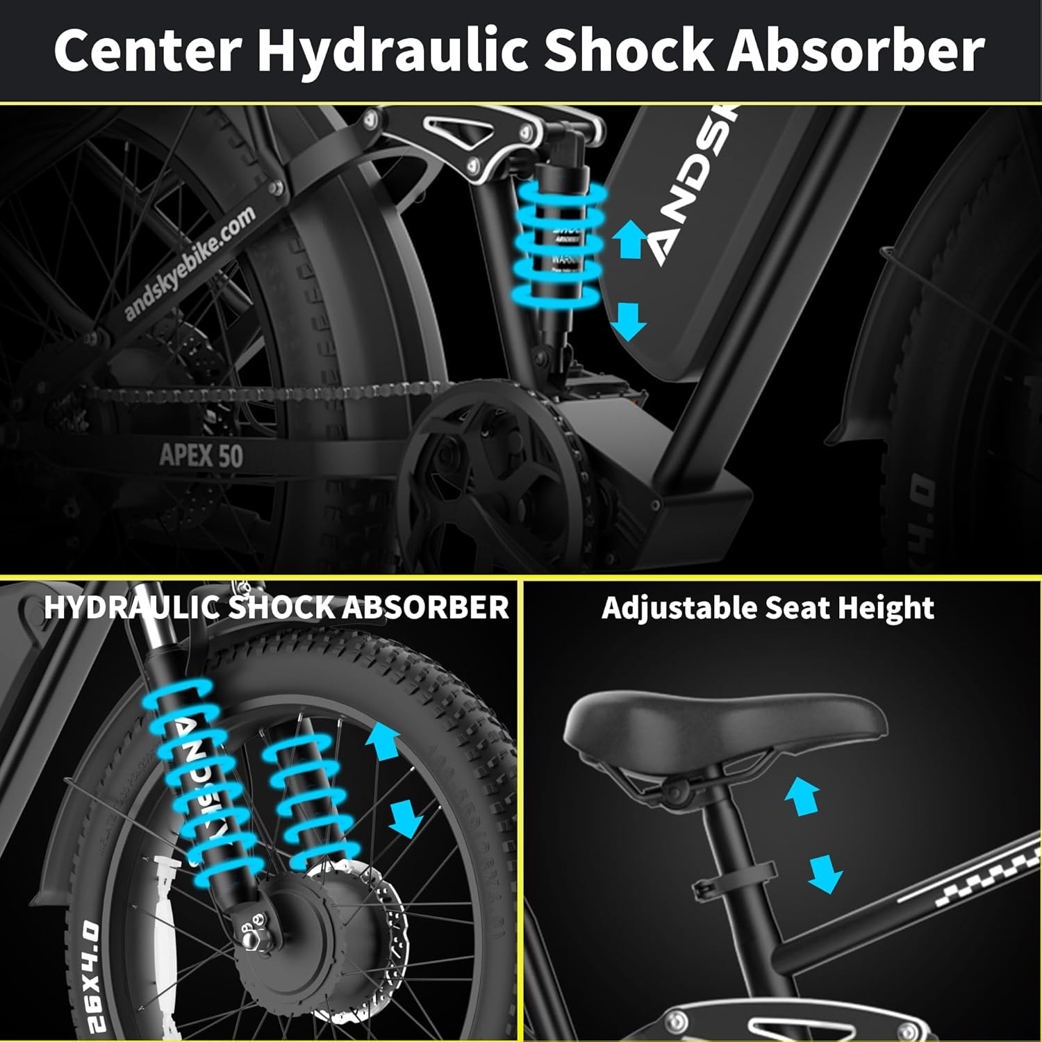 ANDSKY Apex50 AWD Elektrikli B - 48V 1500W Rear Hub Motor With Battery incelemesi ve fiyatı
