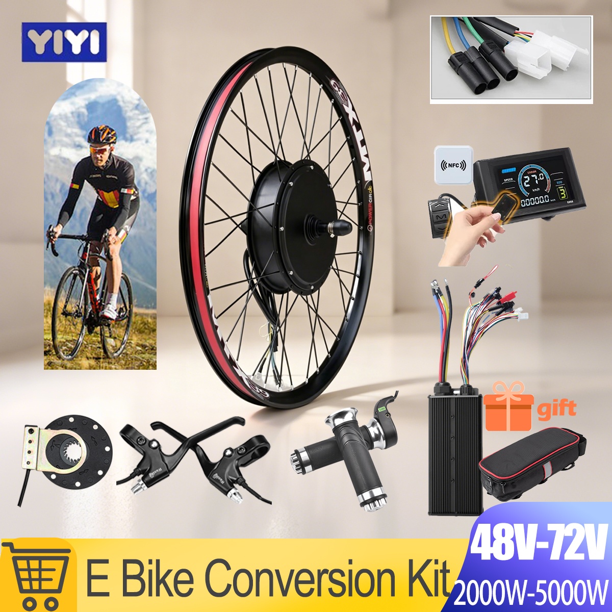5000W E-Bisiklet Dönüşüm Kiti  - Gearless Hub Motor Conversion Kit 2000W With Display incelemesi ve fiyatı