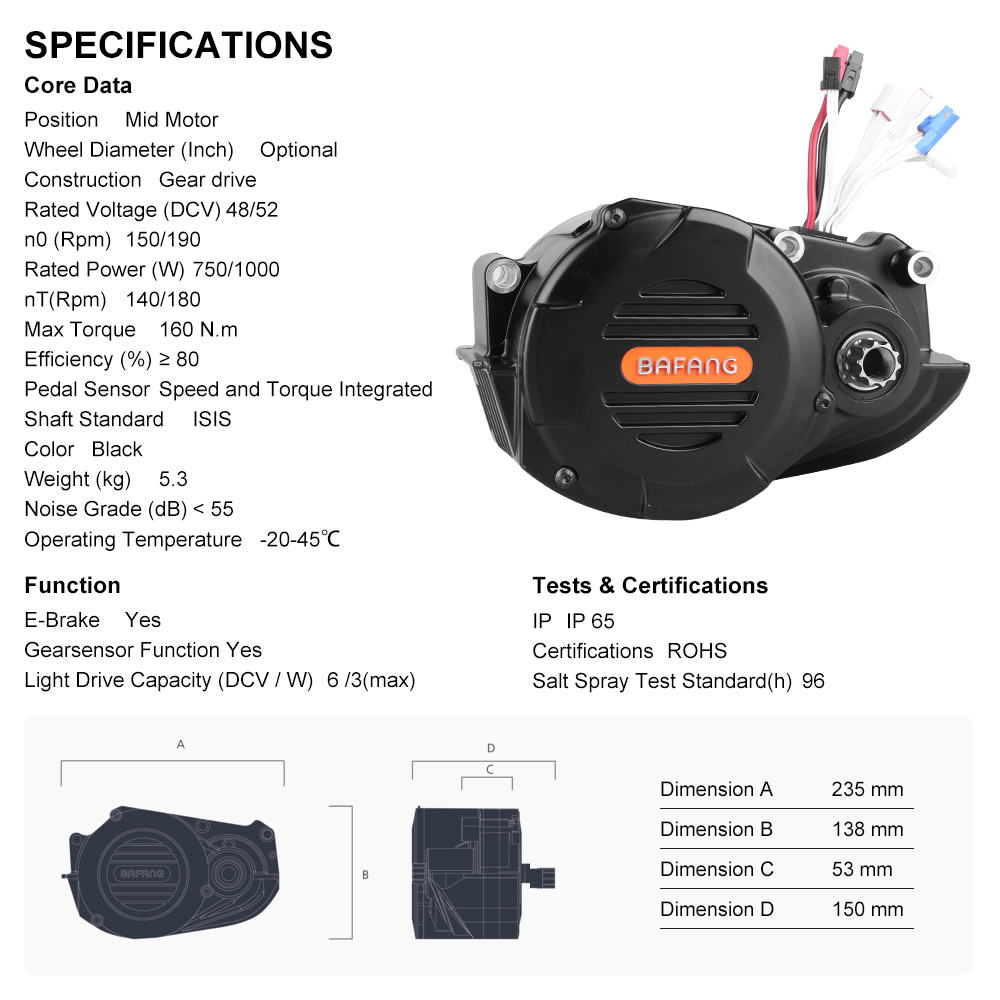 Bafang M620 G510 48V 52V 1000W - Mid Drive Conversion Kit 1000W incelemesi ve fiyatı
